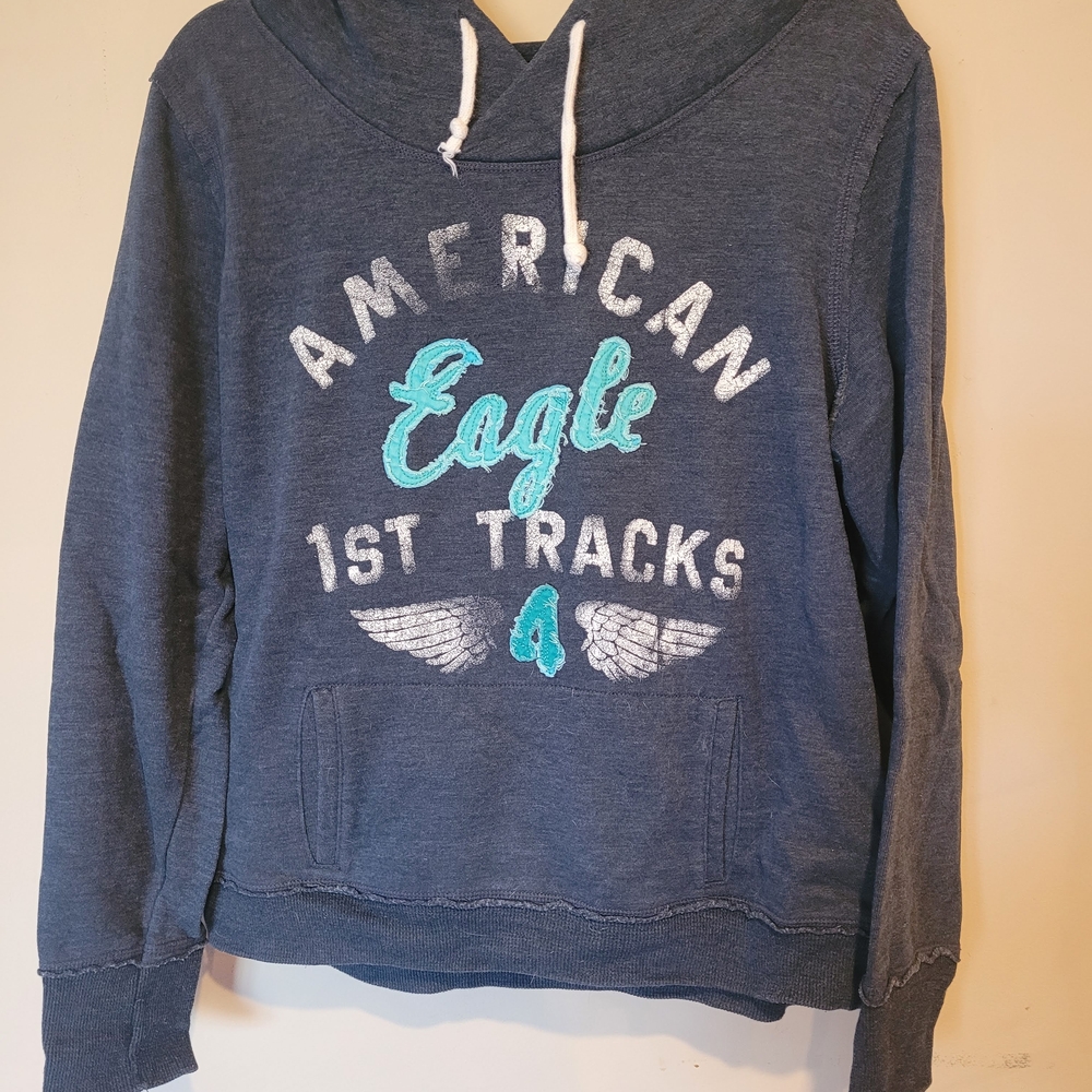 American Eagle Outfitters Navy Graphic Hoodie